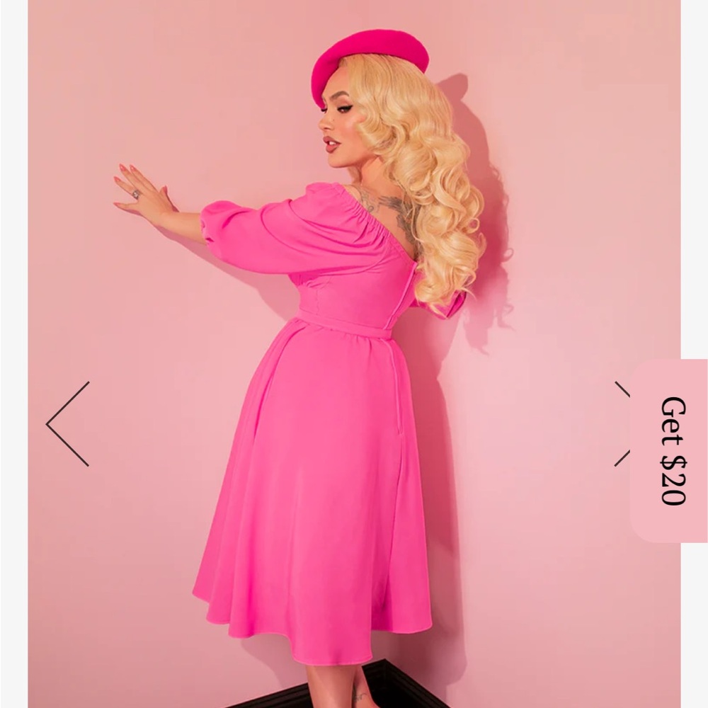 Vixen by Micheline Pitt Vibrant Pink vacation dress - Picture 2 of 3
